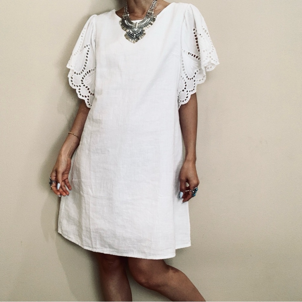 Nordstrom White Eyelet Sleeve Dress - Picture 7 of 13